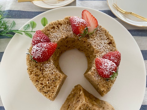 メレンゲ不要!レンジでミルクティーシフォンケーキ♡